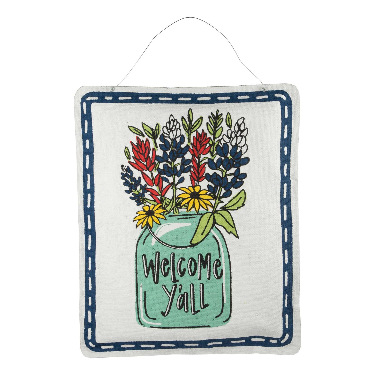 Welcome Y'all Blue Bonnet Burlee