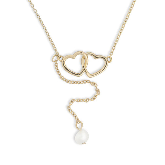 Dainty Double Heart Necklace - Gold