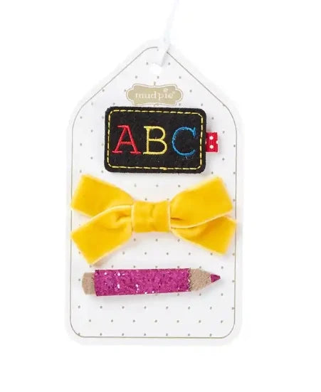 Pink Pencil School Hair Clips