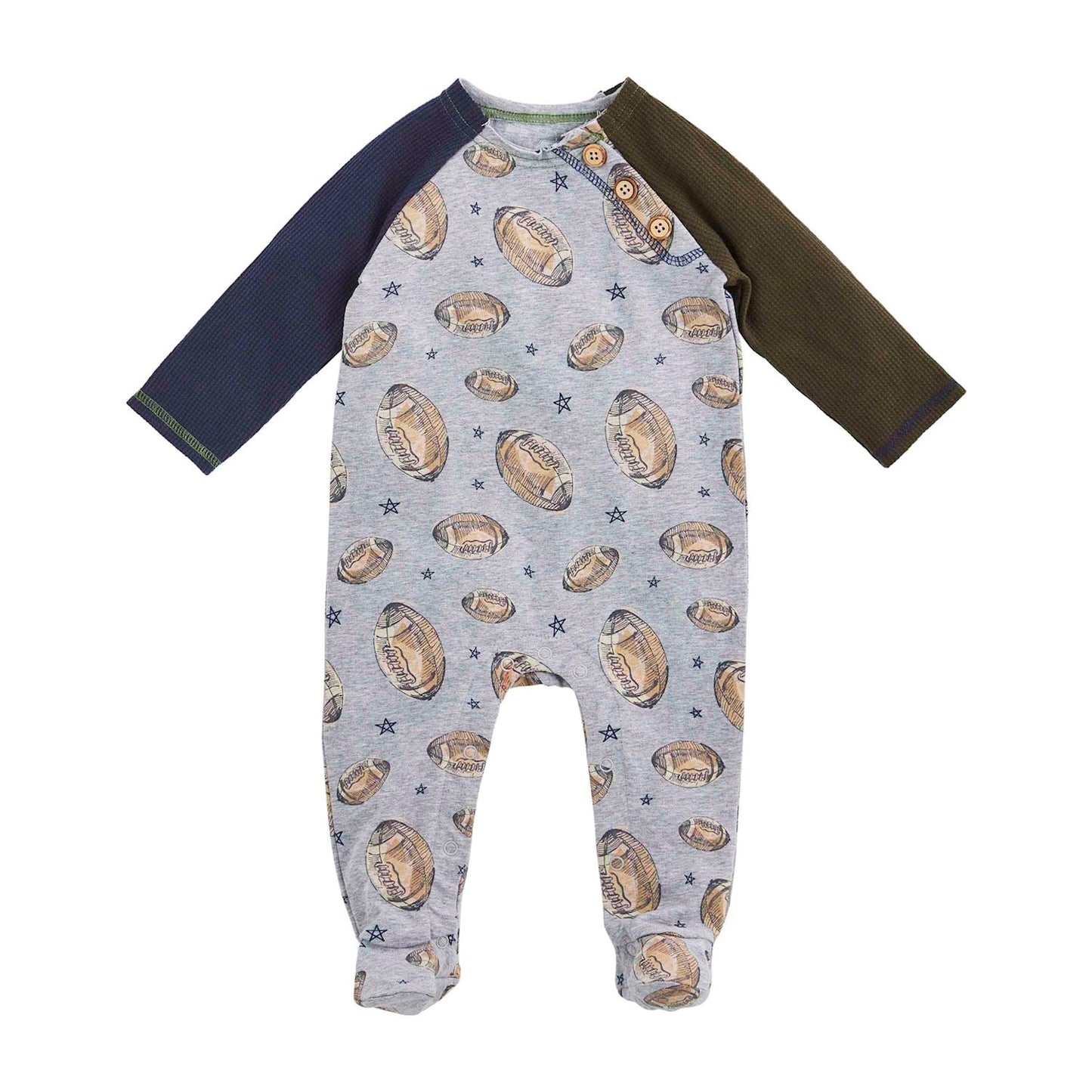 Football Raglan Baby Sleeper