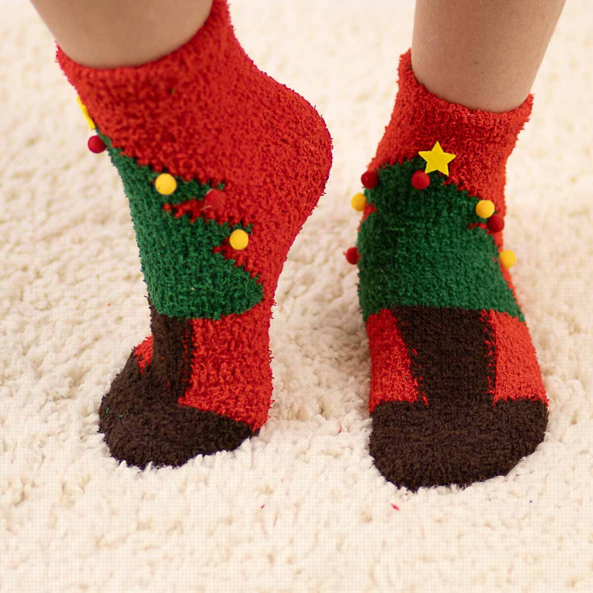 Kid'S Christmas Tree Cozy Socks