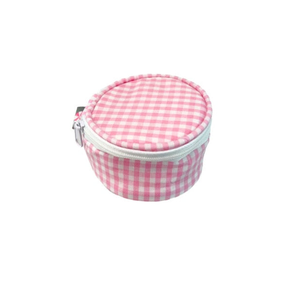 3" Pink Gingham Mini Button