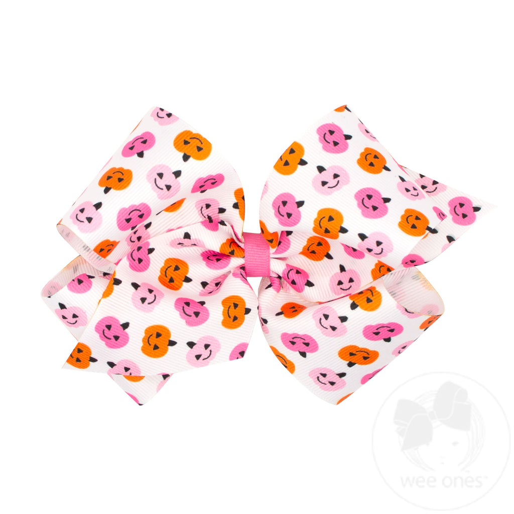 KING GROSGRAIN HALLOWEEN PRINT HAIR BOW