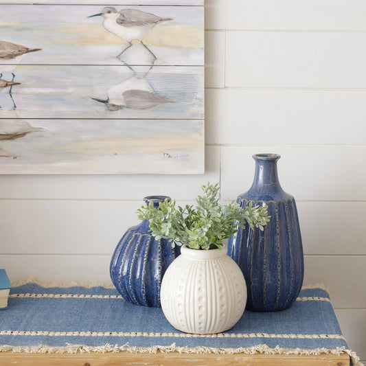 Ceramic Vase - Nautical Blue, Lg