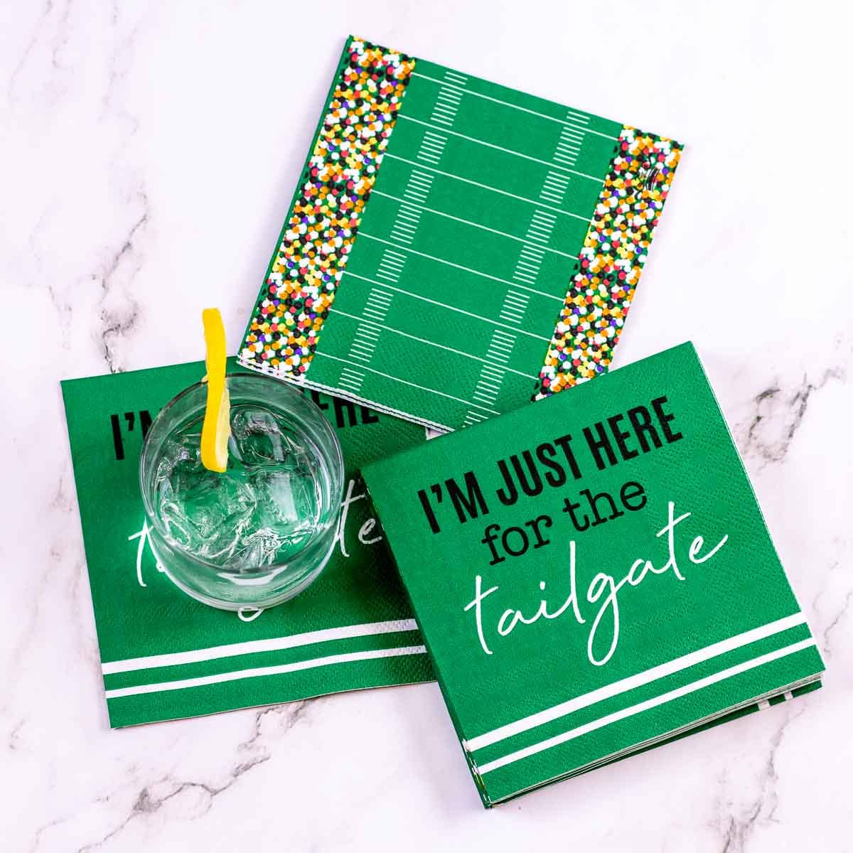 Stadium Cocktail Napkins Green/Multi 5x5