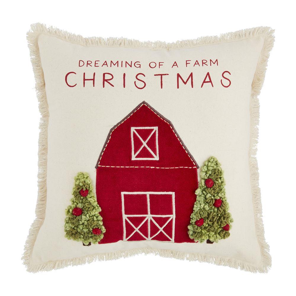 Barn Applique Farm Pillow