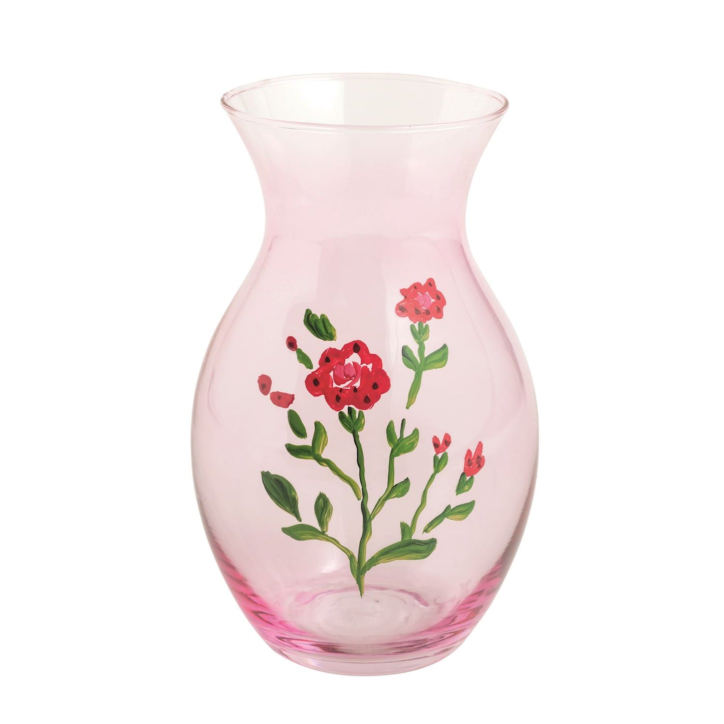 Red Glass Flower Small Vase