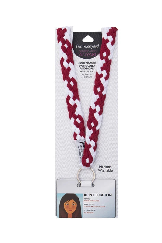 Pom Lanyard Crimson/White