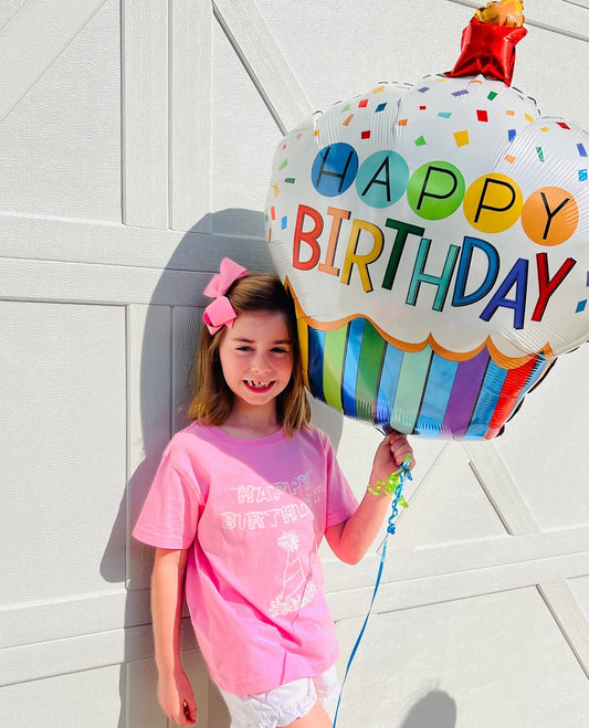 Lt Pink Happy Birthday T-Shirt