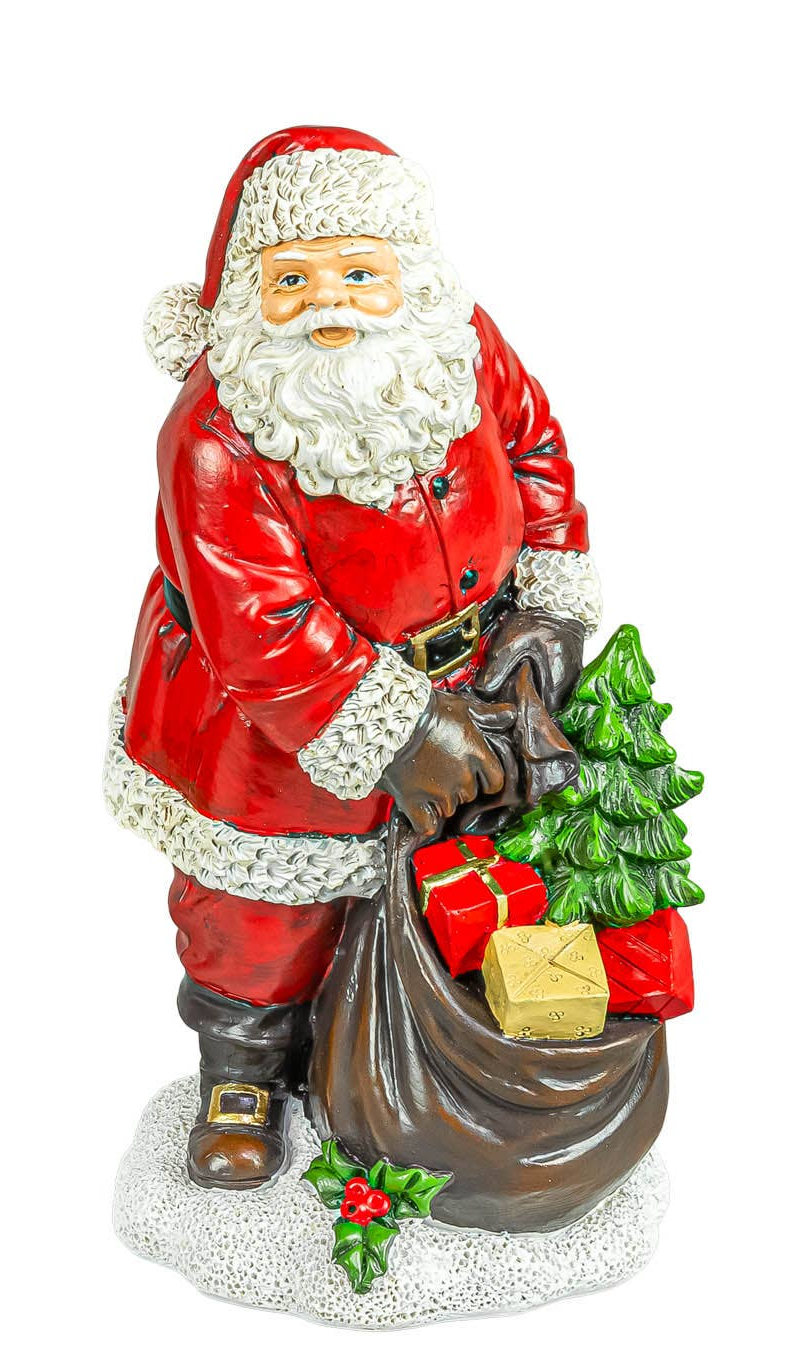 Jolly Christmas Santa Wreath Figurine