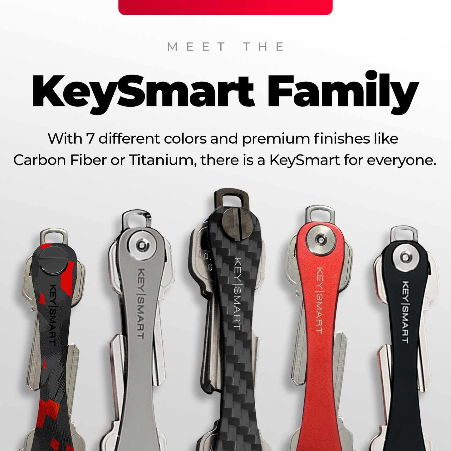KeySmart® Carbon Fiber 3k | Holds Up To 14 Keys