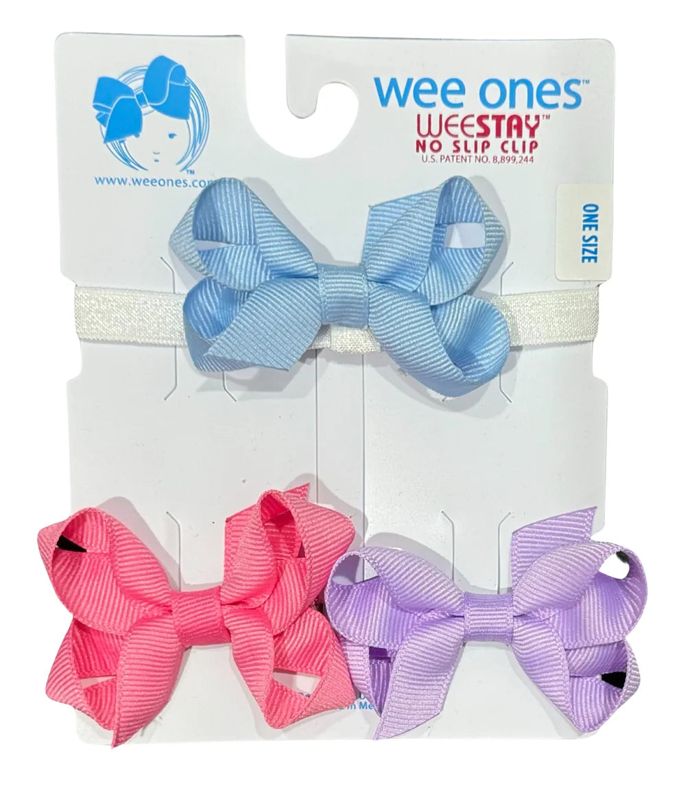 3-Pack Mini Grosgrain Bows with Interchangeable Add-A-Bow Band