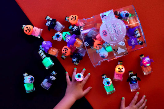 LED Halloween Ring and Glow In Dark Nail Polish Set