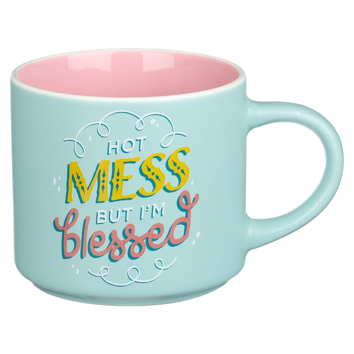 Mug Ceramic Hot Mess But I'M Blessed
