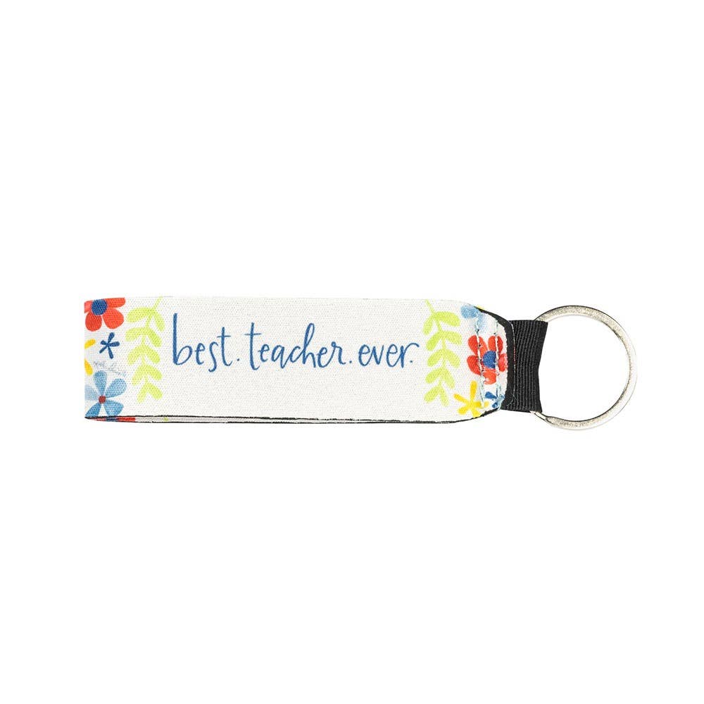 Best Teacher Ever Wristlet Keychain