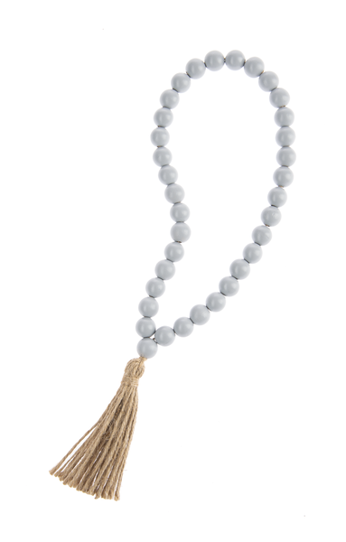 Wood Beaded Loop With Tassel