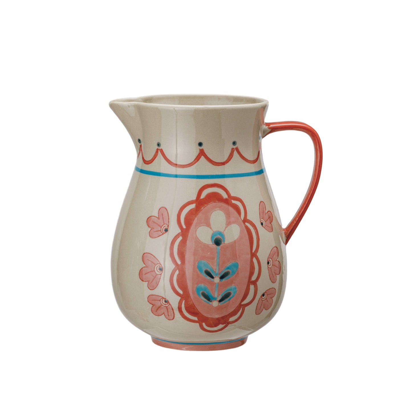 Stoneware Pitcher Blue/Pink