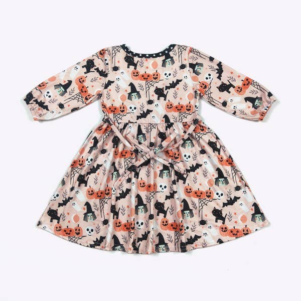 Bats & Black Cats Girls Dress Halloween
