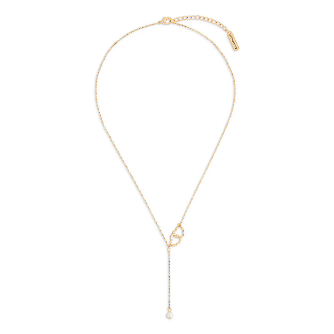 Dainty Double Heart Necklace - Gold