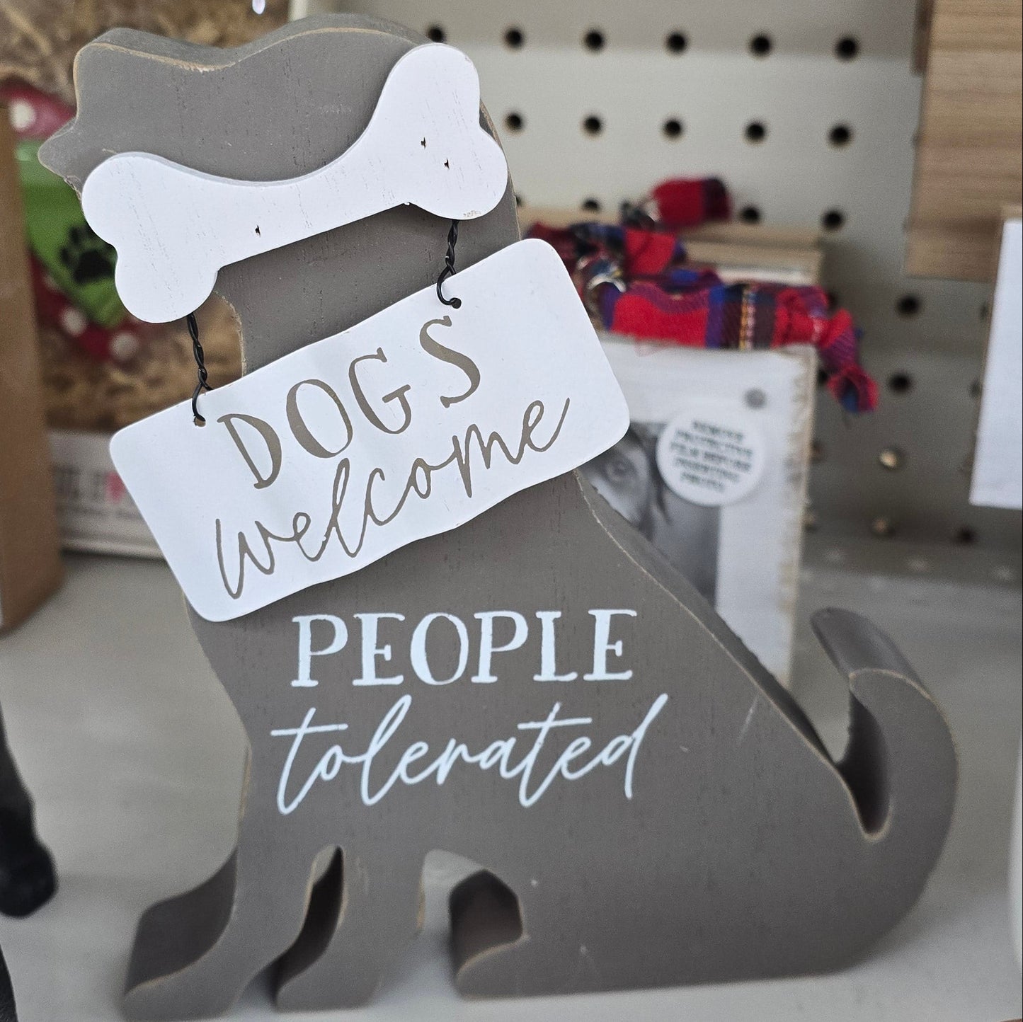 Dogs Welcome Wooden Sign