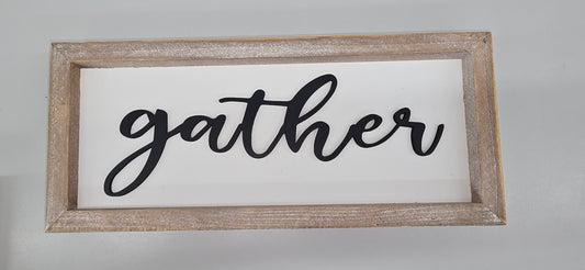 White/Black Sitter Signs - Blessed/Gather/Thankful