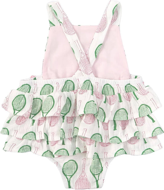 Tennis Print Baby Sunsuit