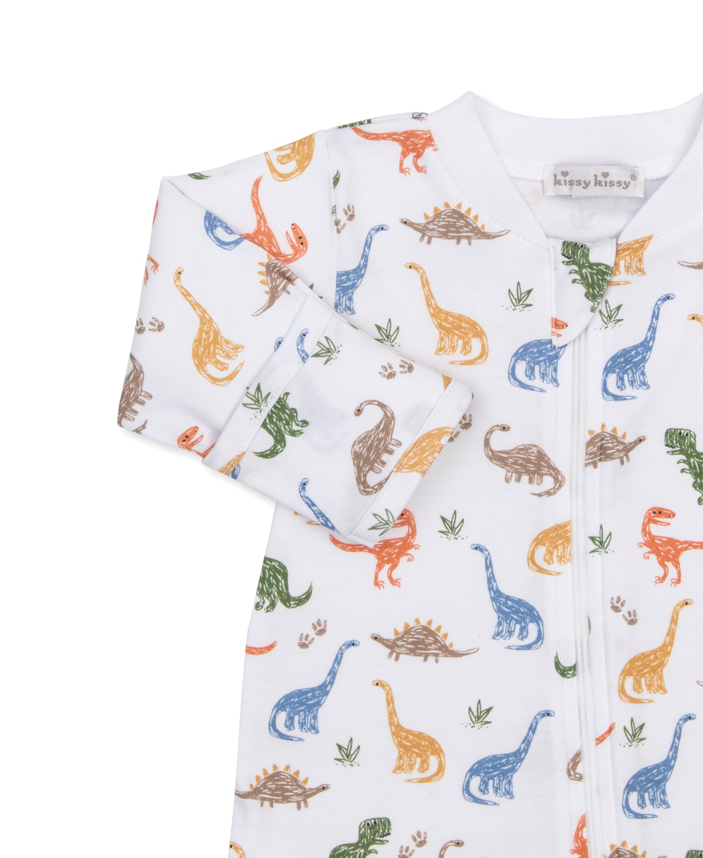 PJs Dino Stomp Multi Print Footie W/ Zip