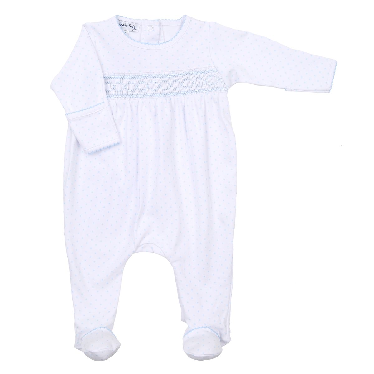 Mini Dots Blue Smocked Footie