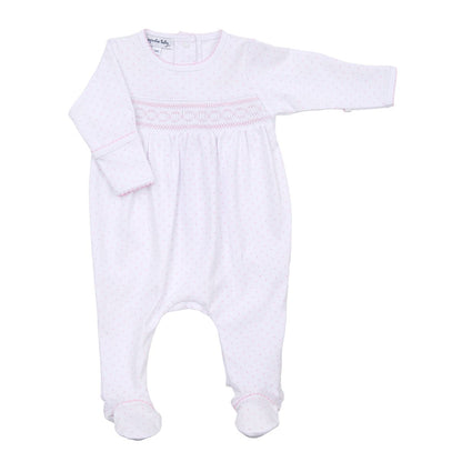 Mini Dots Pink Smocked Footie