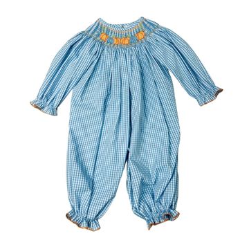 Ls Bishop Romper Pumpkins