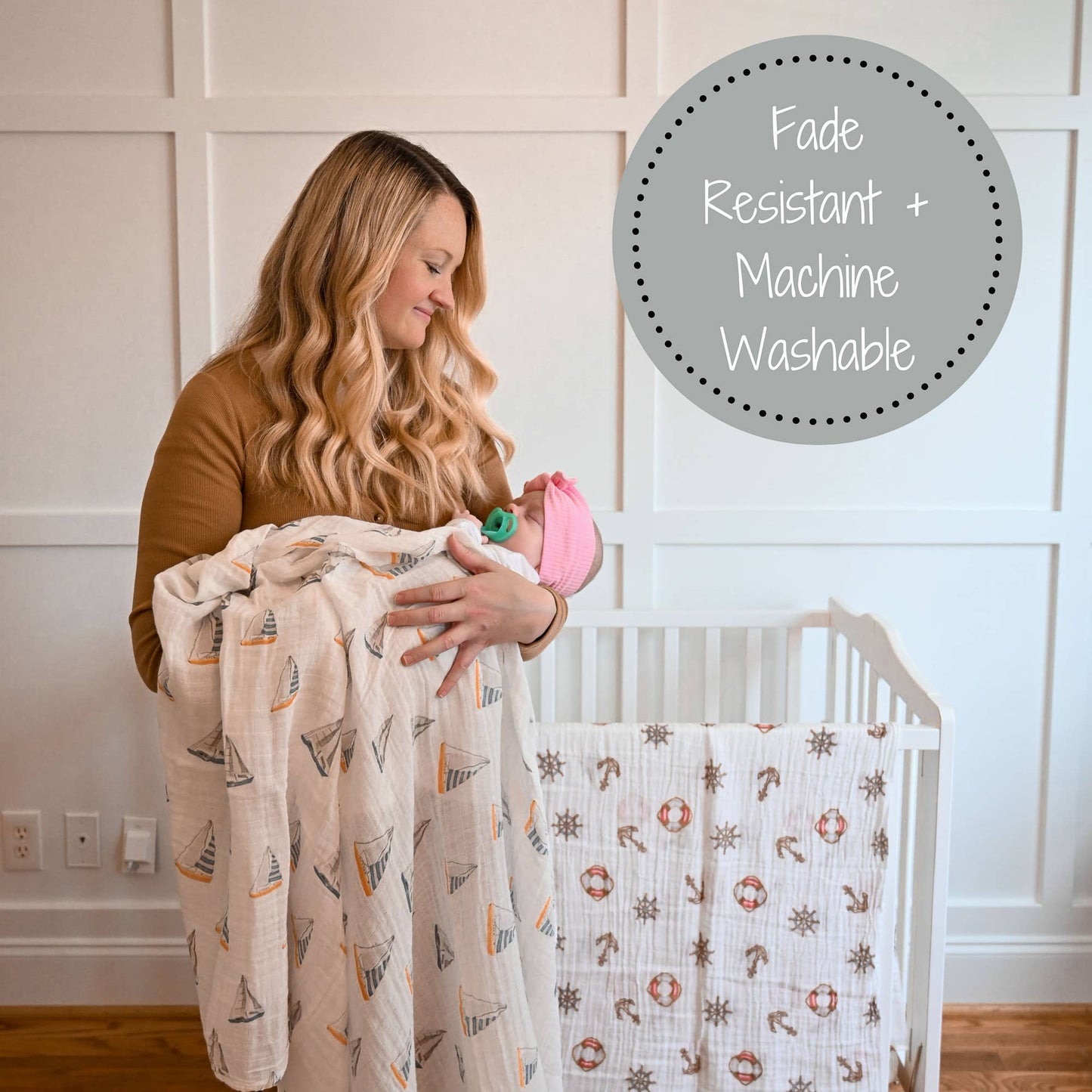 Sailing Away Baby Muslin Swaddle Blanket