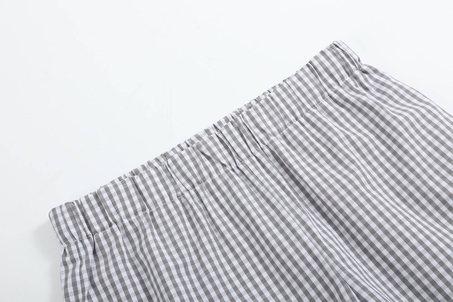 Blue Tractor Smocked Shirt and Gray Shorts Set