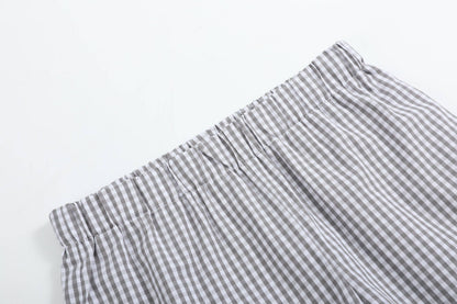 Blue Tractor Smocked Shirt and Gray Shorts Set