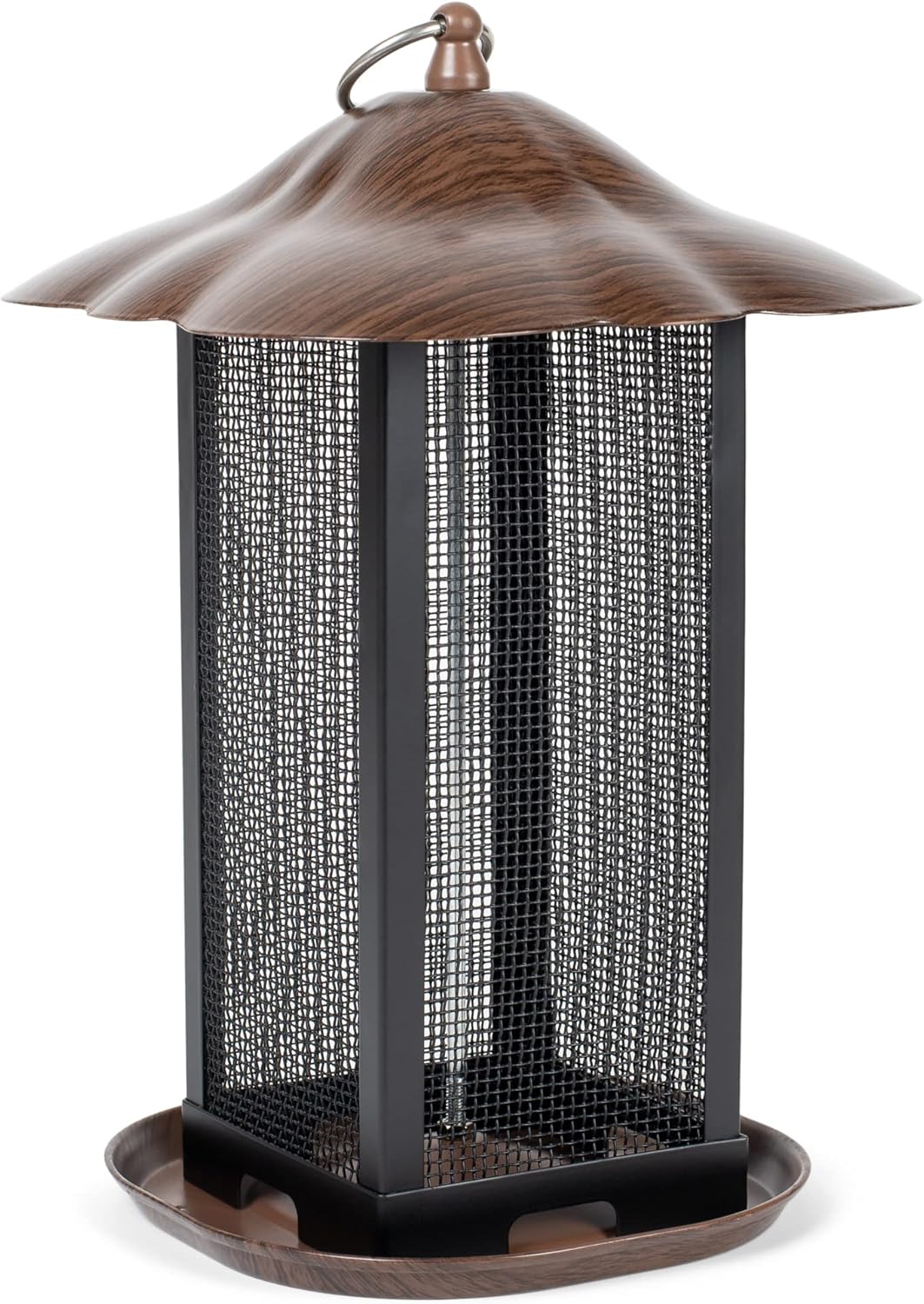11 Inch Cherry Woodgrain Finish Bird Feeder