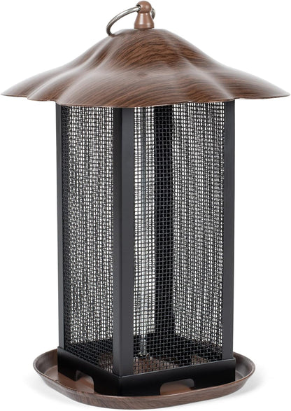 11 Inch Cherry Woodgrain Finish Bird Feeder