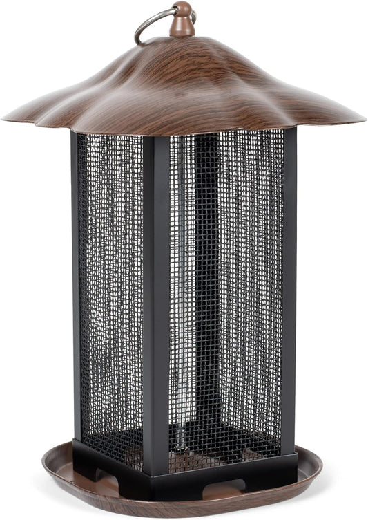 11 Inch Cherry Woodgrain Finish Bird Feeder