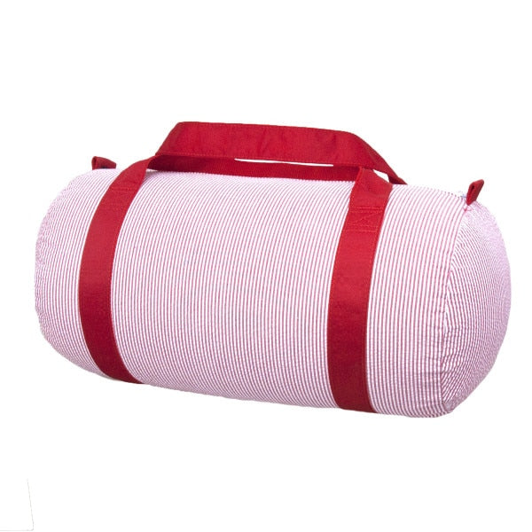 Red Seersucker Medium Duffel