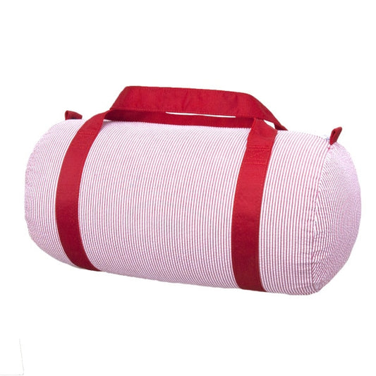 Red Seersucker Medium Duffel