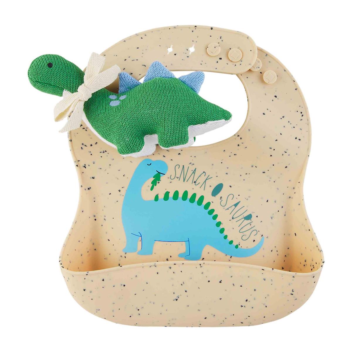 Dinosaur Silicone Bib Rattle