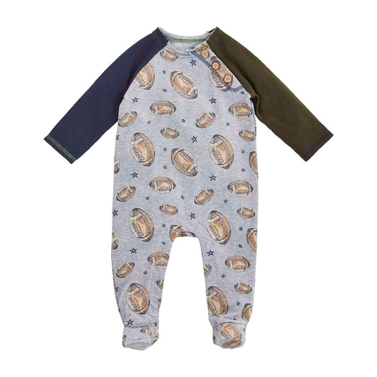Football Raglan Baby Sleeper