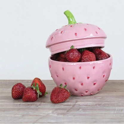Ceramic Jar Strawberry W Lid