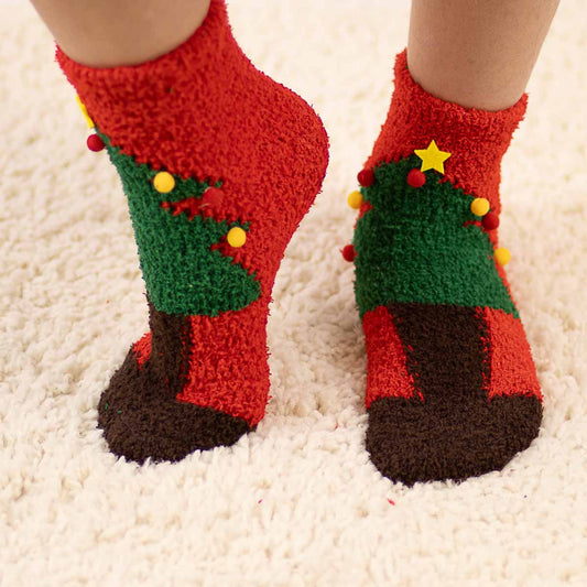 Kid'S Christmas Tree Cozy Socks