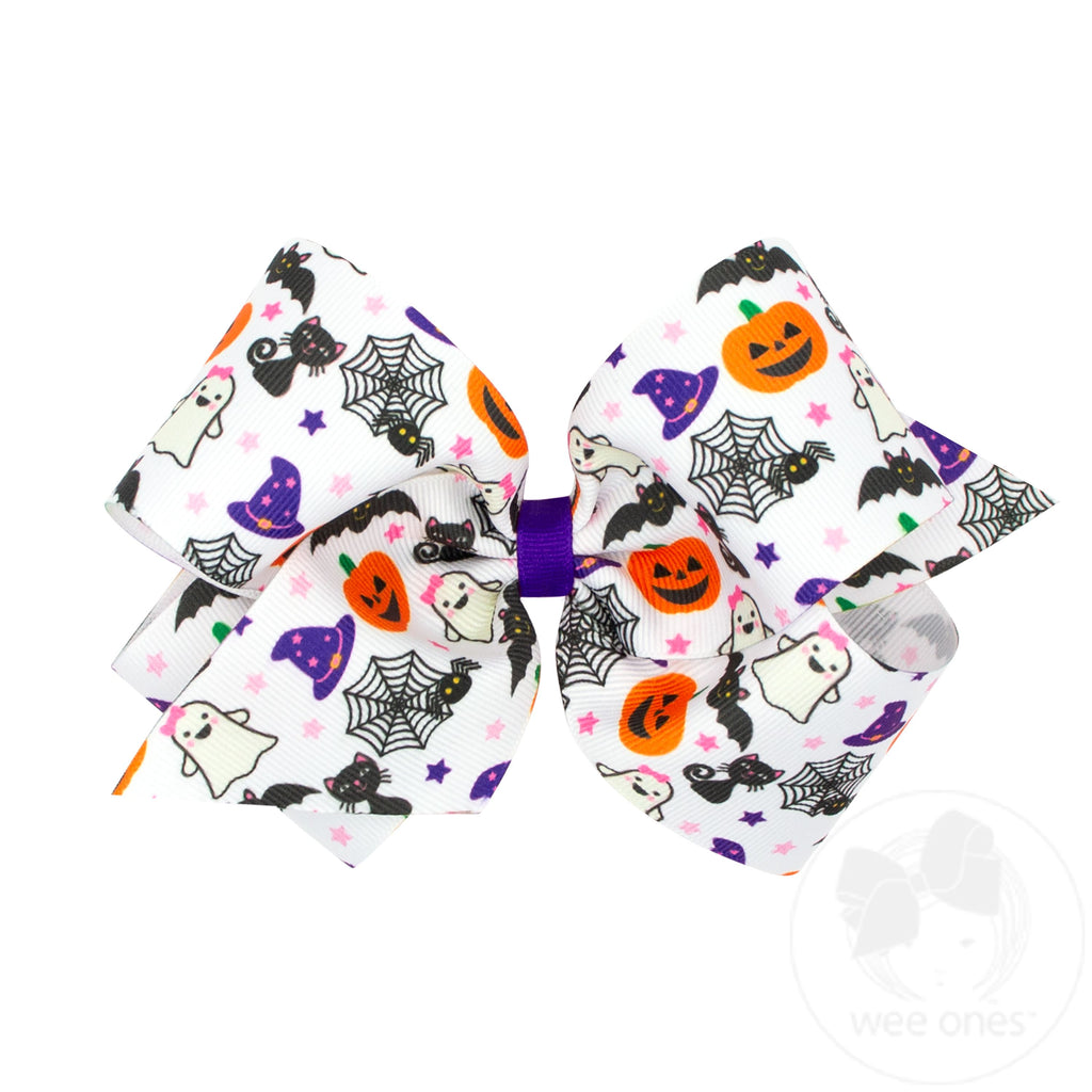 KING GROSGRAIN HALLOWEEN PRINT HAIR BOW