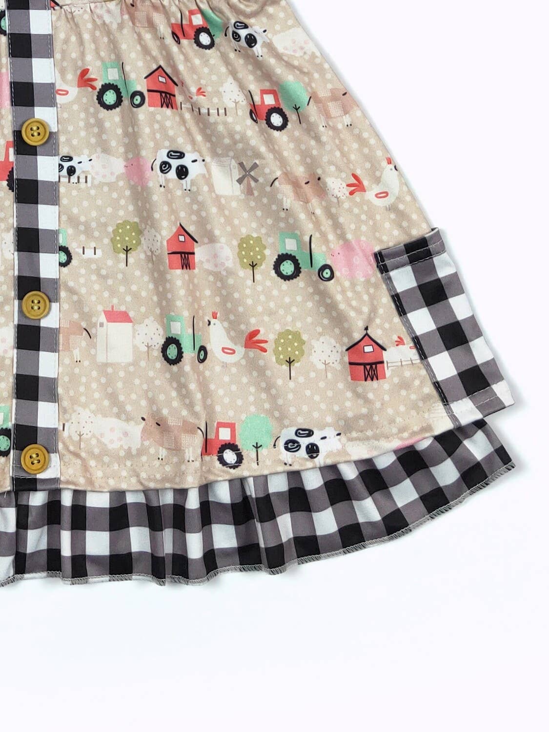 Farm Plaid Girls Dress