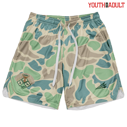 Seamhead Hunting Club Camo Mesh Lifestyle Baseball Shorts