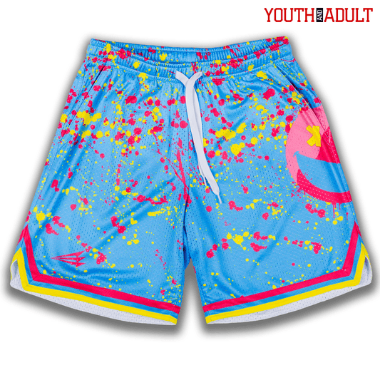 Smiley K Paint Splatter Mesh Lifestyle Baseball Shorts