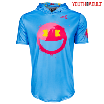 Smiley K Paint Splatter HyperMAX Short Sleeve Baseball Hoodie