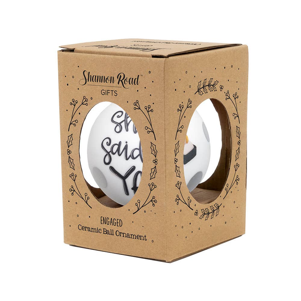 Engaged Ceramic Ornament
