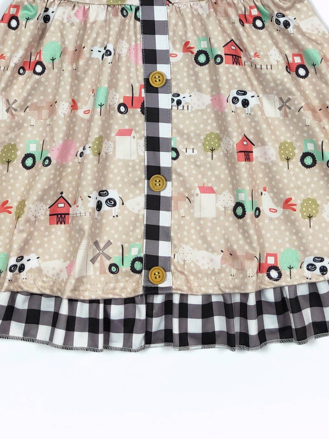 Farm Plaid Girls Dress