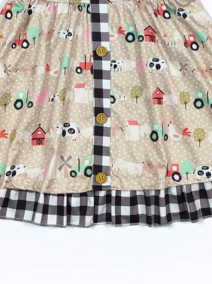 Farm Plaid Girls Dress